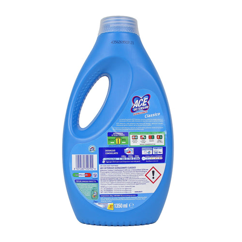 ACE DETERSIVO LAVATRICE LIQUIDO IGIENIZZANTE CLASSIVO 27 LAVAGGI