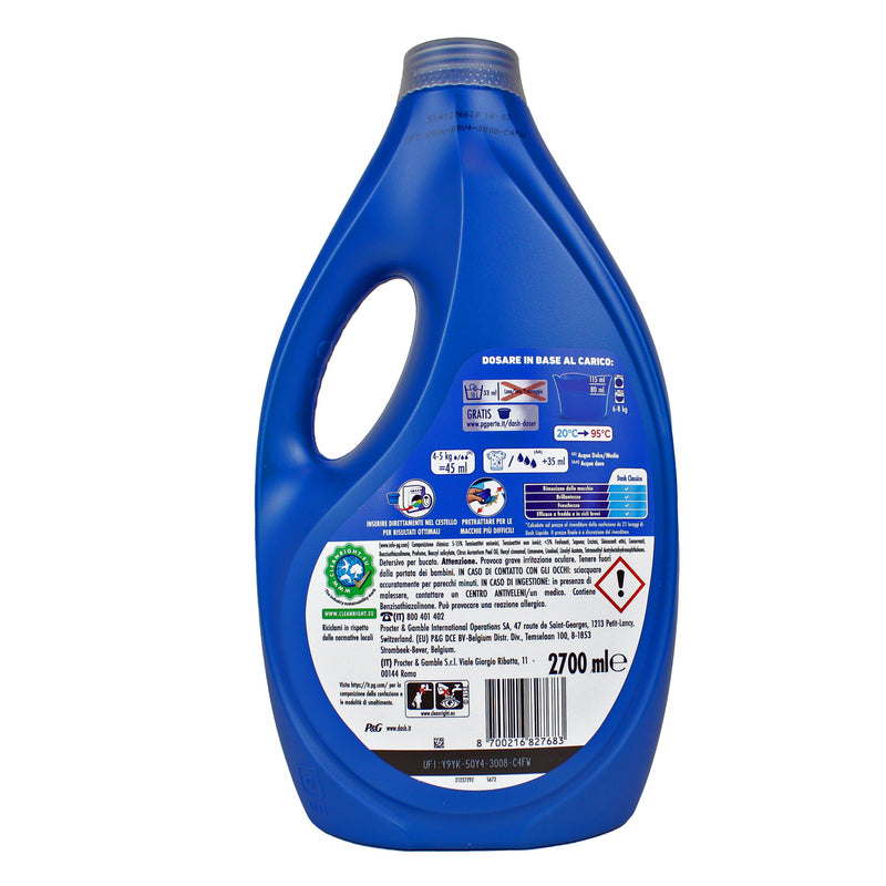 DASH DETERSIVO LIQUIDO BUCATO LAVATRICE CLASSICO 60 LAVAGGI