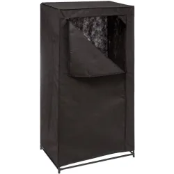Five guardaroba armadio tessuto non tessuto nero, barra appendiabiti, 68x45x148 cm