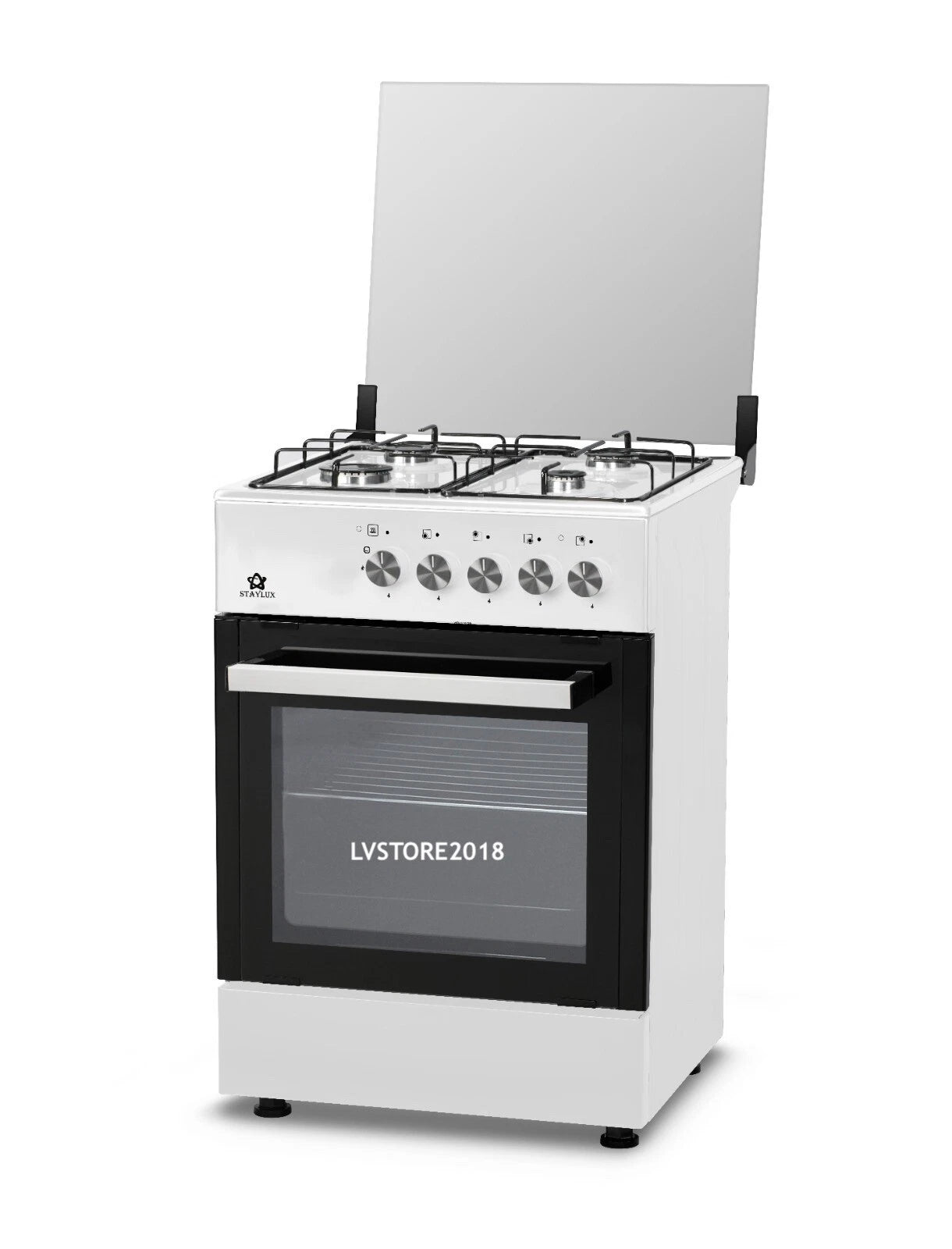 CUCINA A GAS 4 FUOCHI E FORNO A GAS BIANCO LF66GG-40F STAYLUX CIRCA 60CM X 60CM